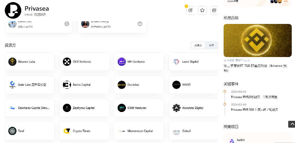 由Binance Labs、MH Ventures、K300、Gate Labs、1NVST、Zephyrus Capital 等投资的Privasea空投活动